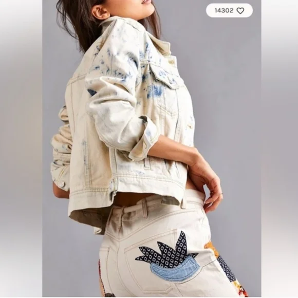 SALE NWOT FREE PEOPLE RUMORS DENIM JACKET - Picture 2 of 11